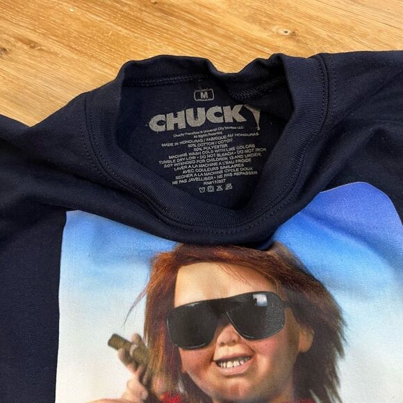 CHUCKY Directors Chair Blue Sweatshirt Size Medium - Picture 4 of 4